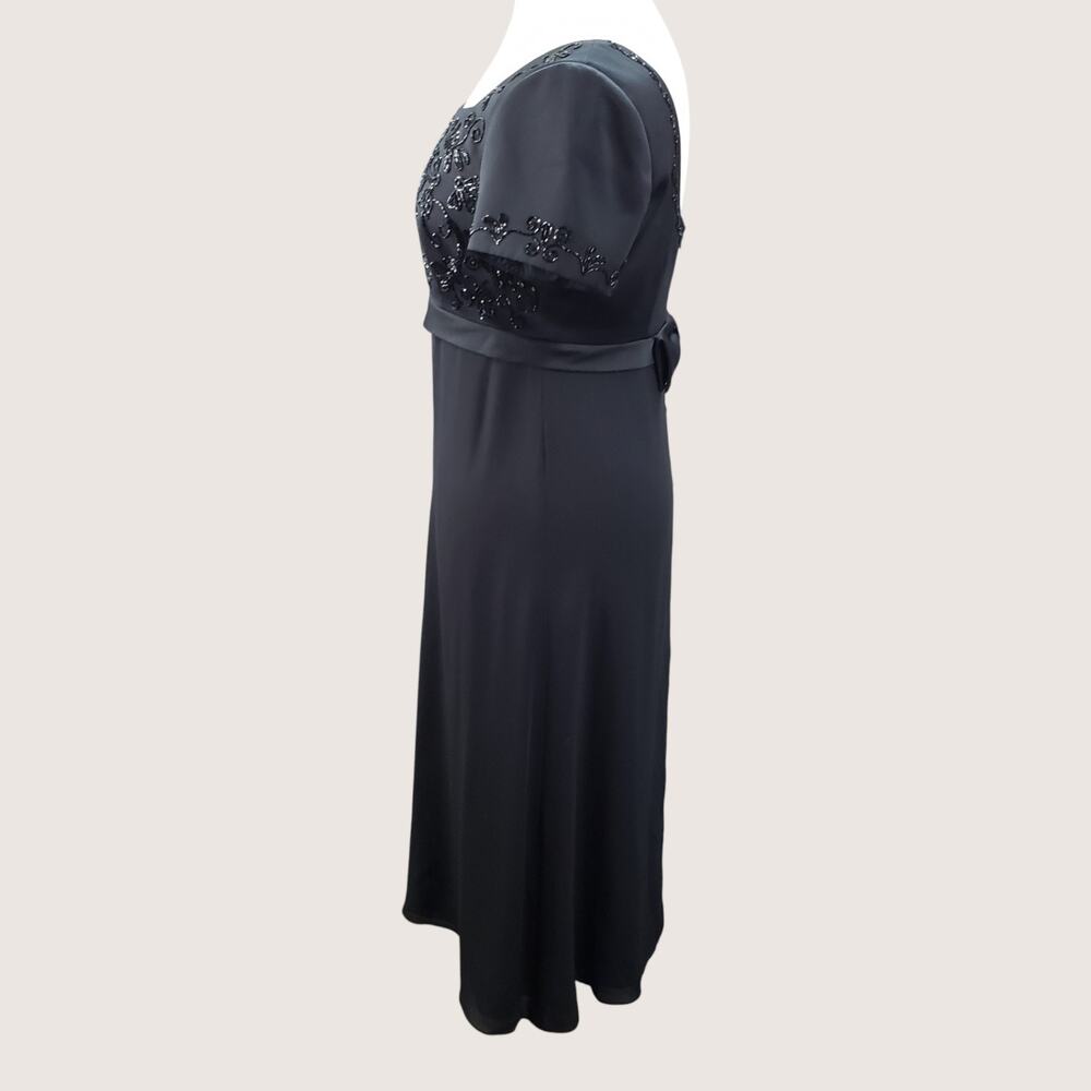 Liz Claiborne Night 14P Petite Black Evening Dress Sequin Bodice Lined Chiffon - Picture 6 of 16